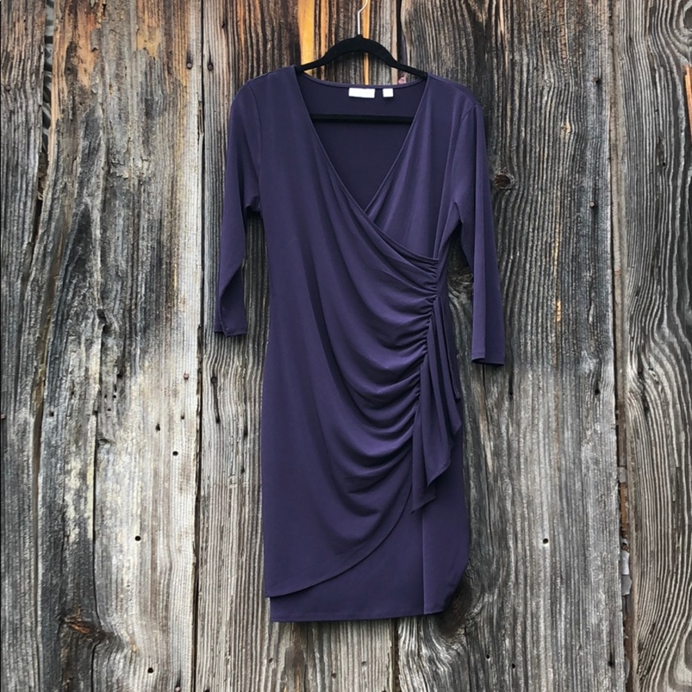 NY & Co purple faux wrap dress